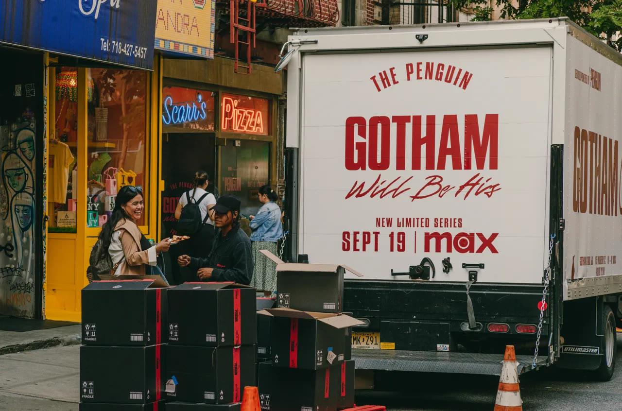 'The Penguin — Gotham Will Be His' Max box-truck on a New York street